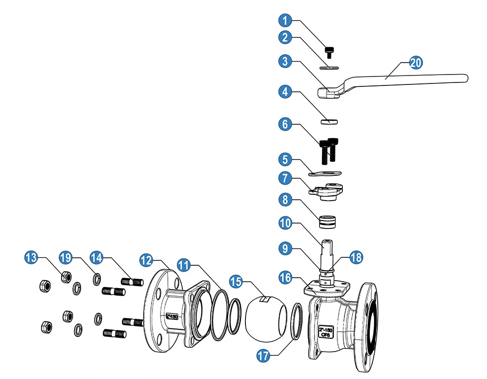 ANSI 150LB Stainless Steel Flanged Ball Valve