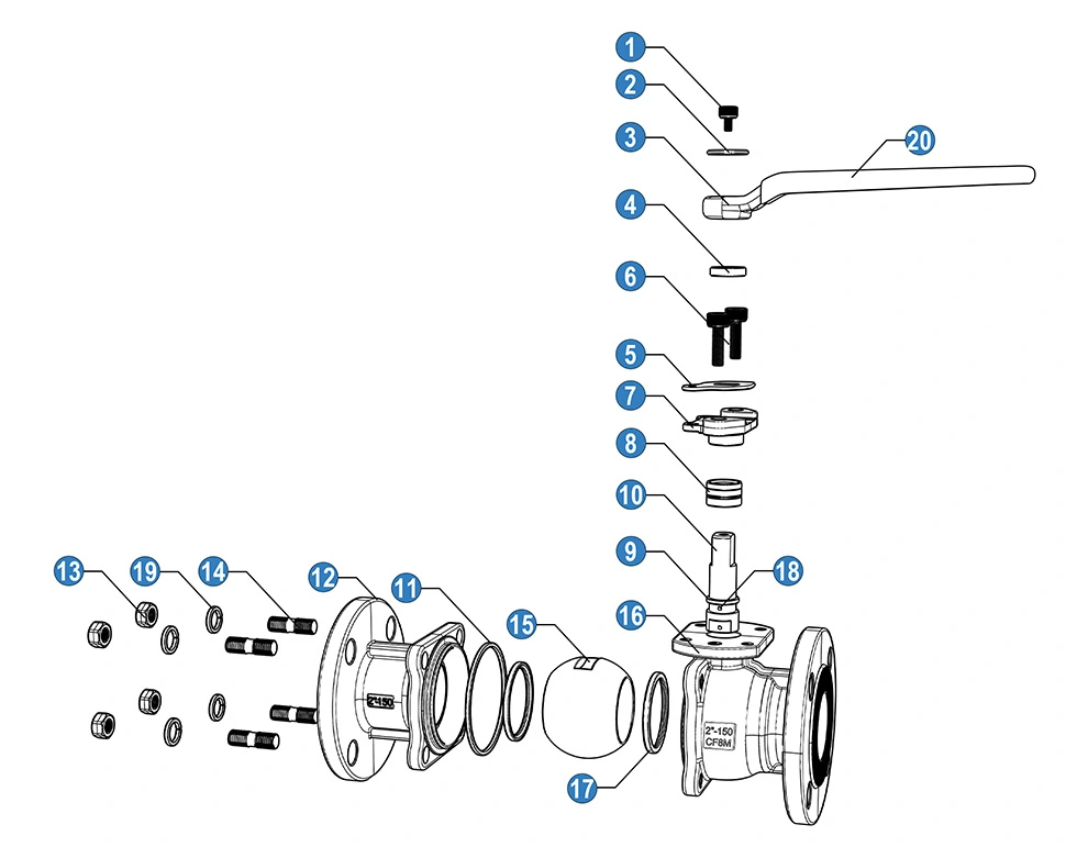 ANSI 150LB Stainless Steel Flanged Ball Valve