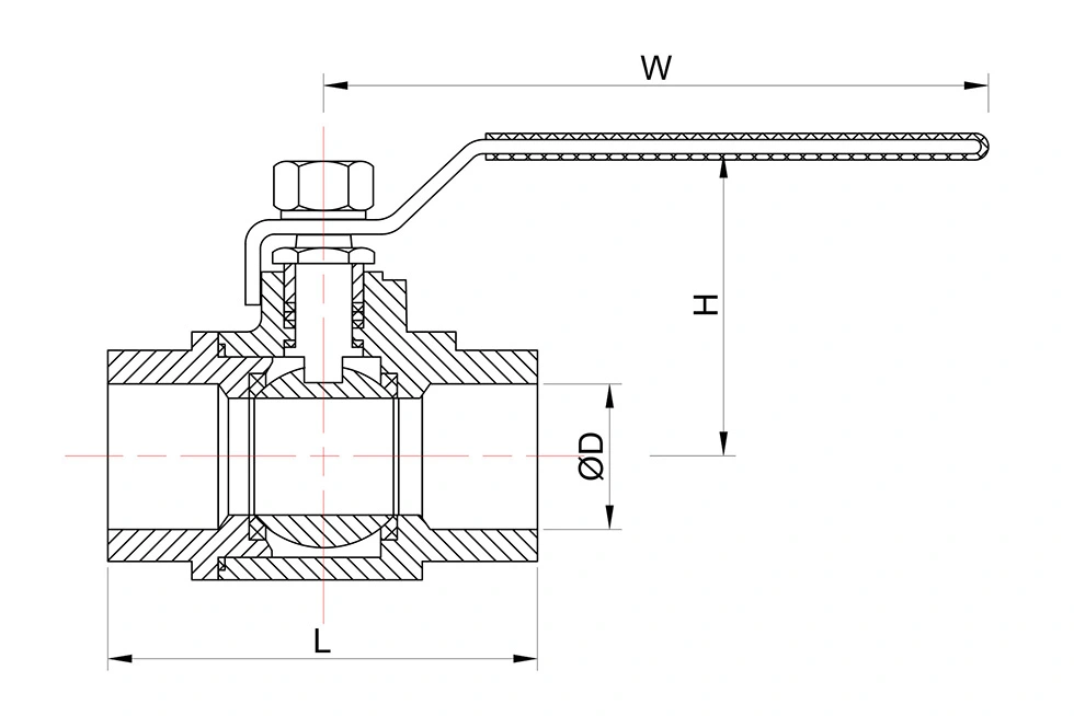 2PC Carbon Steel Ball Valve 2000WOG with Locking Device